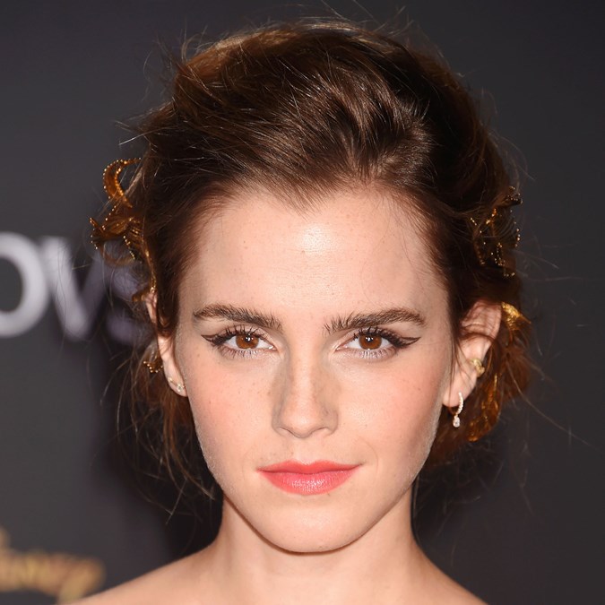 Emma Watson coral lipstick
