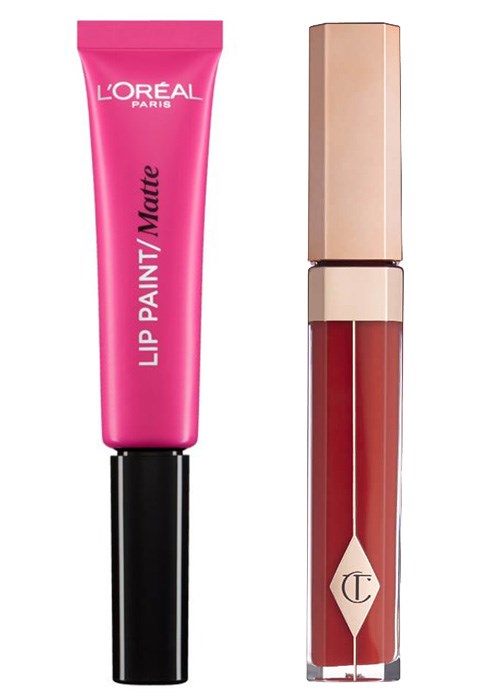 L’Oréal Paris Infallible Lip Paint in King Pink and Charlotte Tilbury Lip Lustre in Red Vixen