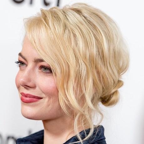 Hair How-To: Imperfectly Perfect Swept-Up Bun - Emma Stone