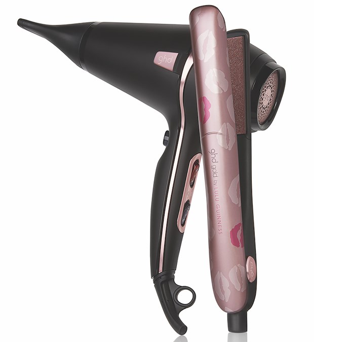 ghd X Lulu Guinness hairdryer and styler