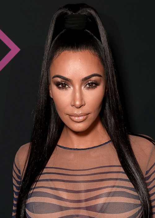 kim kardashian high ponytail