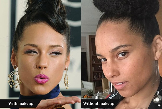Celebs Without Makeup Photos - Alicia Keys