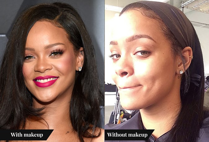 Celebs Without Makeup Photos - Rihanna