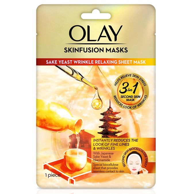 Olay Skinfusion Wrinkle Relaxing Sheet Mask with Sake Yeast