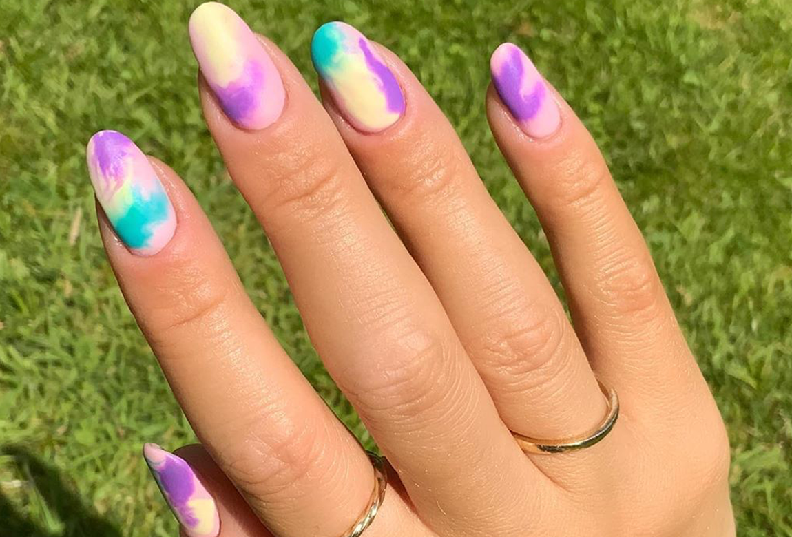 TieDye Nail Art Inspiration TieDye Manicure Trend BEAUTY/crew