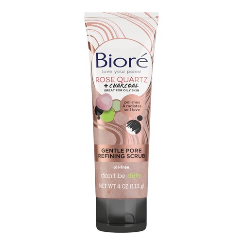 Bioré Rose Quartz and Charcoal Gentle Pore Refining Scrub