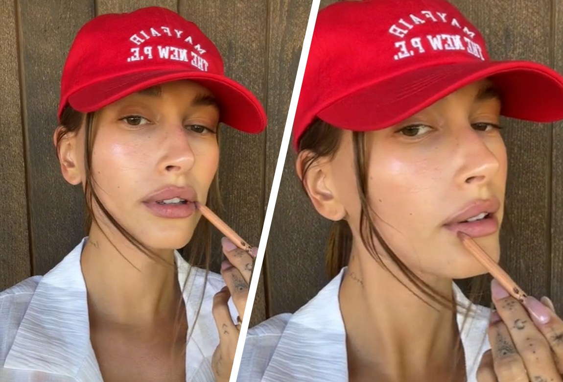 Hailey Bieber's 2Step Glazed Lip BEAUTY/crew