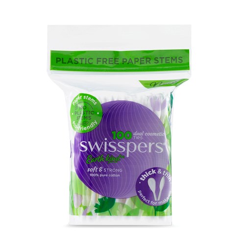 Swisspers® Dual Cotton Cosmetic Tips with Paper Stems
