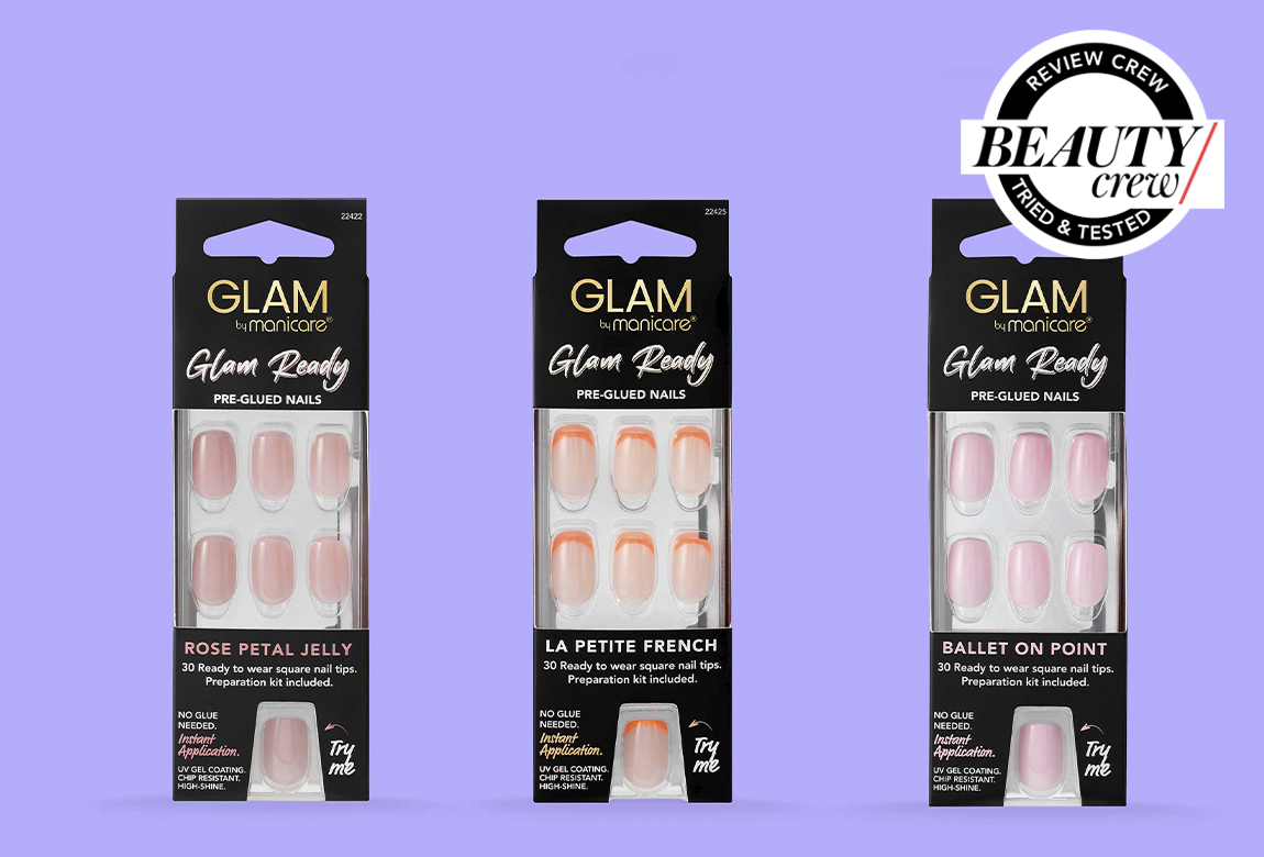 Glam By Manicare Glam Ready Pre-Glued Nails Off The Runway 30 Pieces