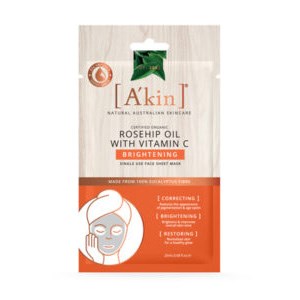 A'kin Rosehip Oil with Vitamin C Brightening Face Sheet Mask