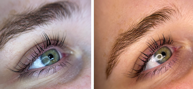 Lash Lift With and Without Mascara