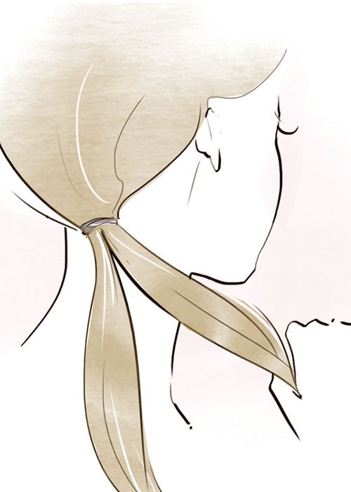 fishtail braid Split ponytail in two